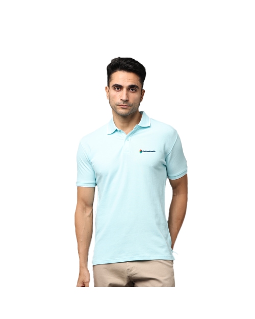 Greys & Blues Pima Collar T-Shirt Ice Blue With White Tipping